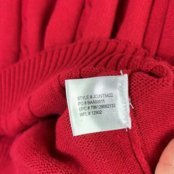U.S. Polo Assn. Red 100% Cotton V-Neck Cable Knit Sweater Vest Size M - Picture 6 of 8